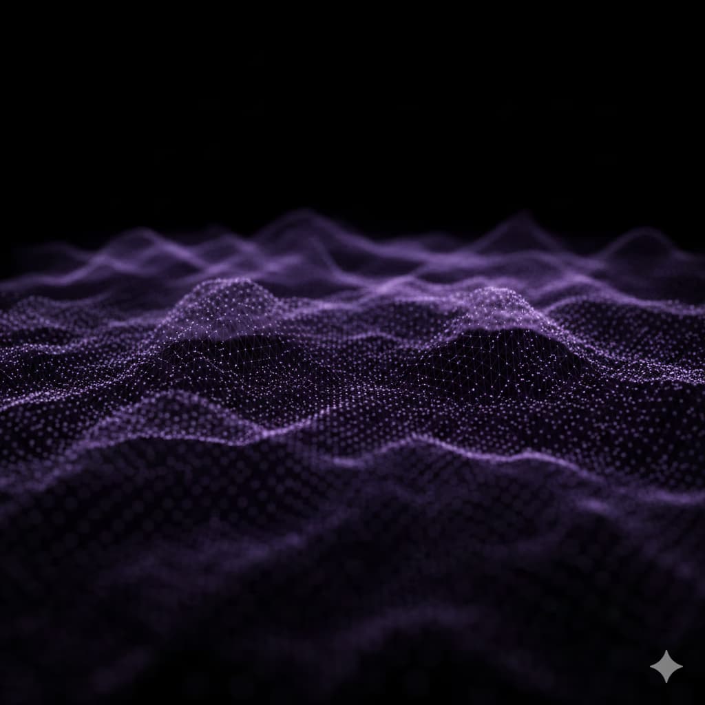 Abstract AI visualization representing machine learning and data processing